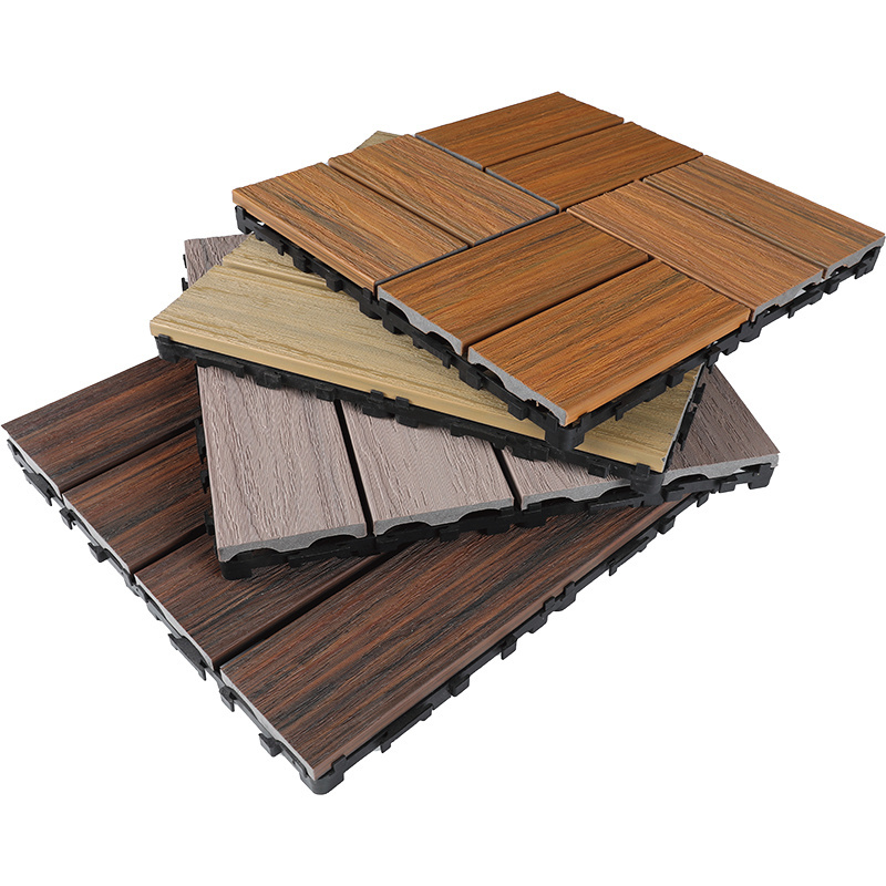 Wholesale Price Waterproof And Uv-Resistant Interlocking Click Composite Wood Deck Tiles