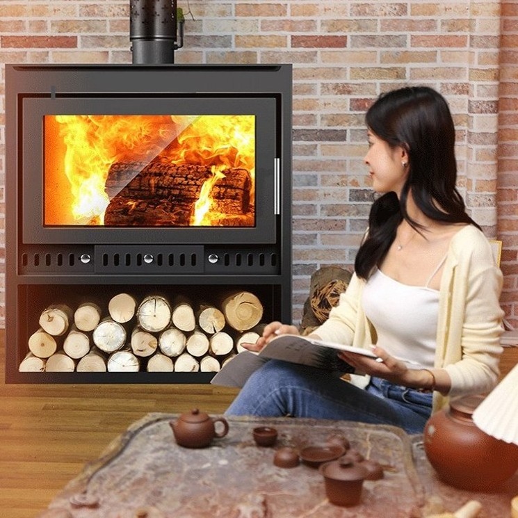 Indoor heating Cast Iron Freestanding Wood Burning Fireplaces Home Heater True Fire Fireplace Wood-burning Stoves