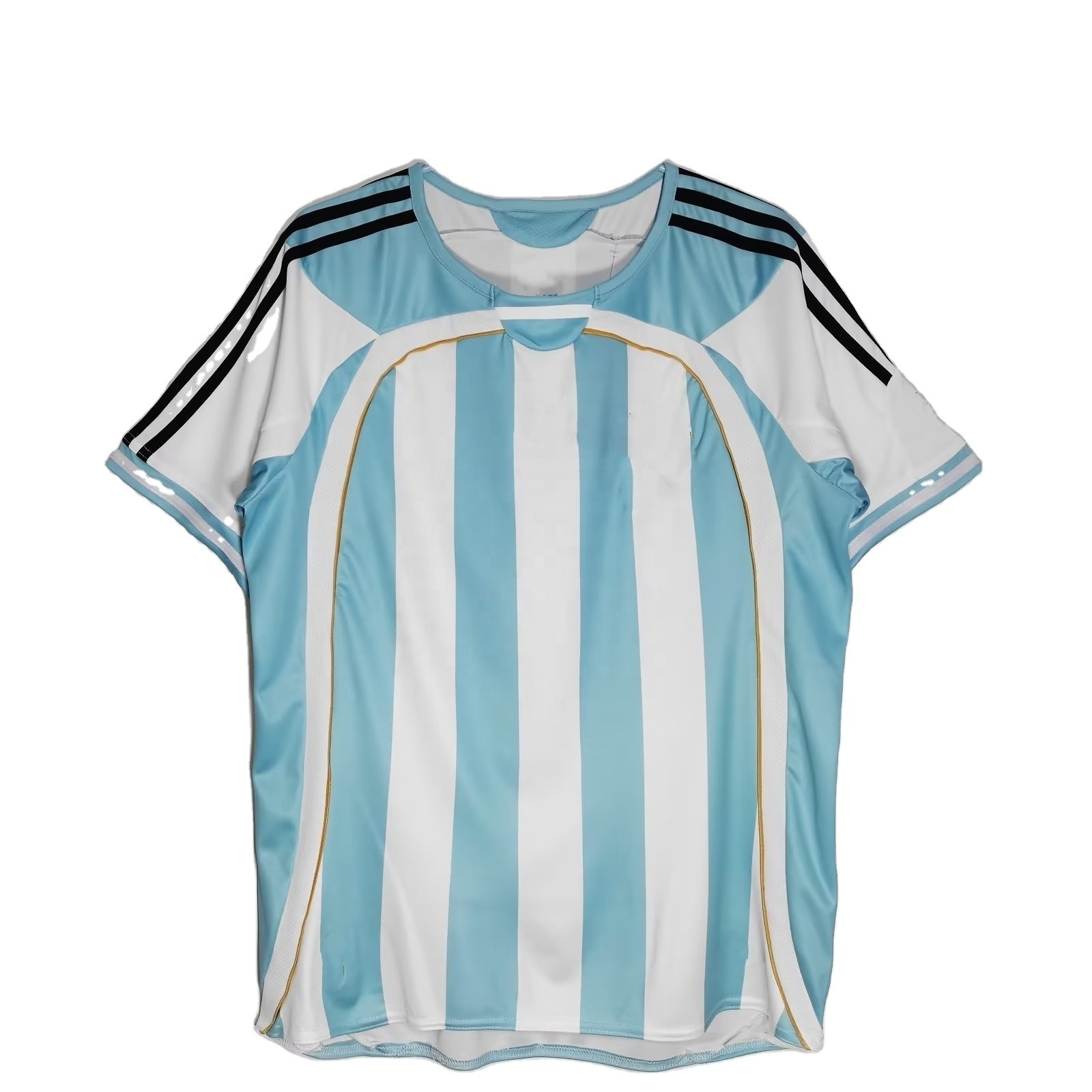 High quality vintage argentina home 2006 retro football jersey messi #19 retro argentina football jersey