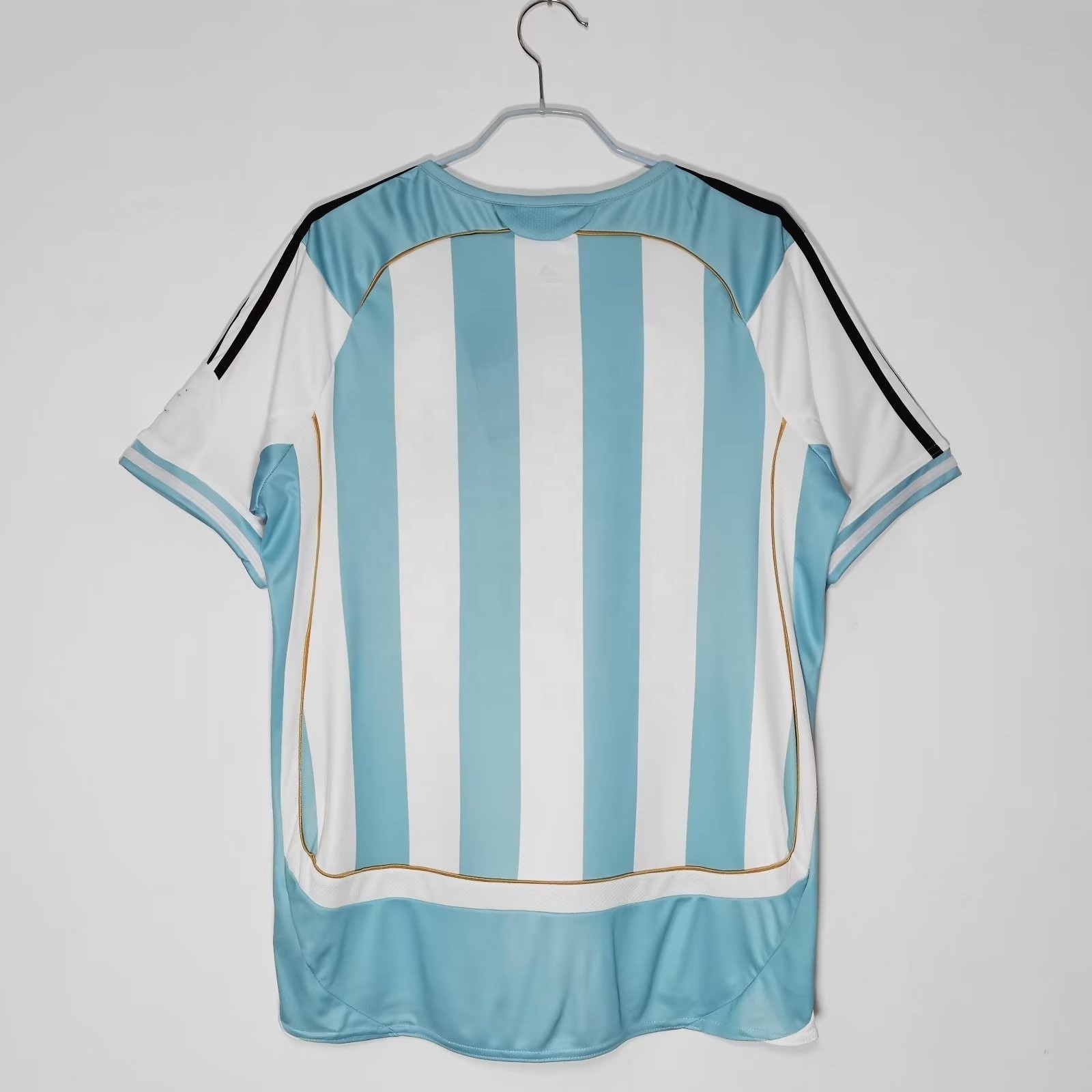 High quality vintage argentina home 2006 retro football jersey messi #19 retro argentina football jersey