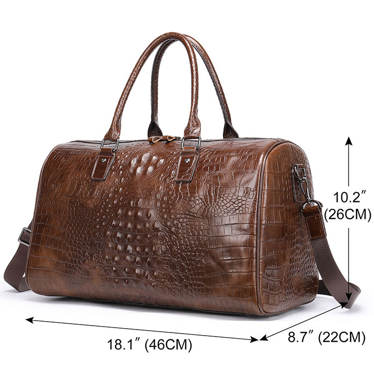 Hand Made New design men duffel bag large crocodile leather travel luggage custom duffle bags with logo