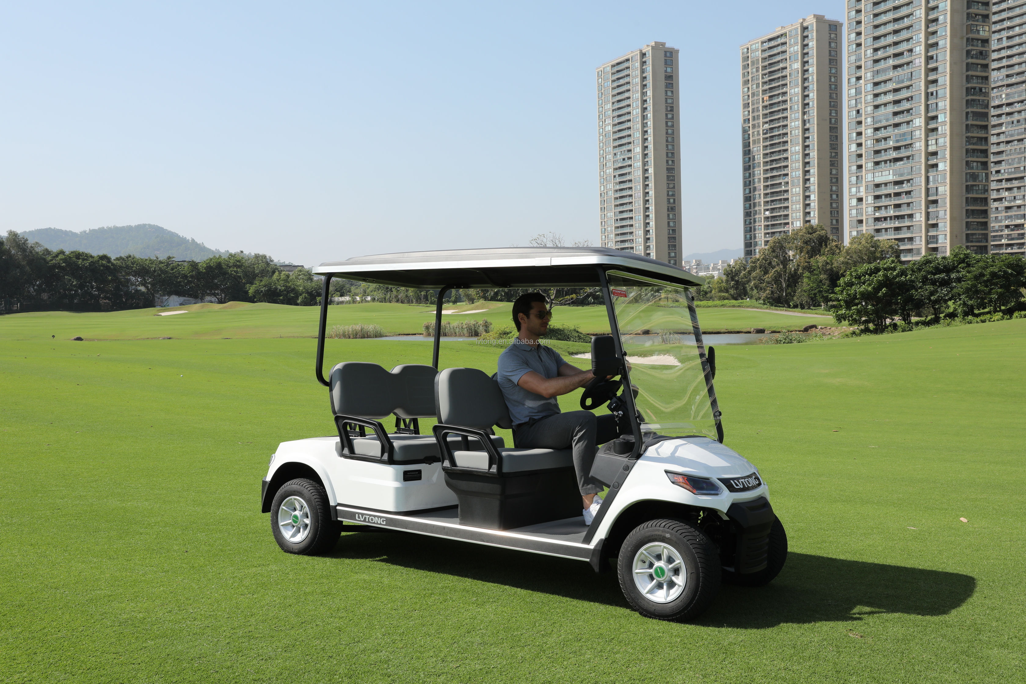 LVTONG Chinese 48v Electric Golf Cart 2 Seater Lithium Hunting  Off Road Golf Cart