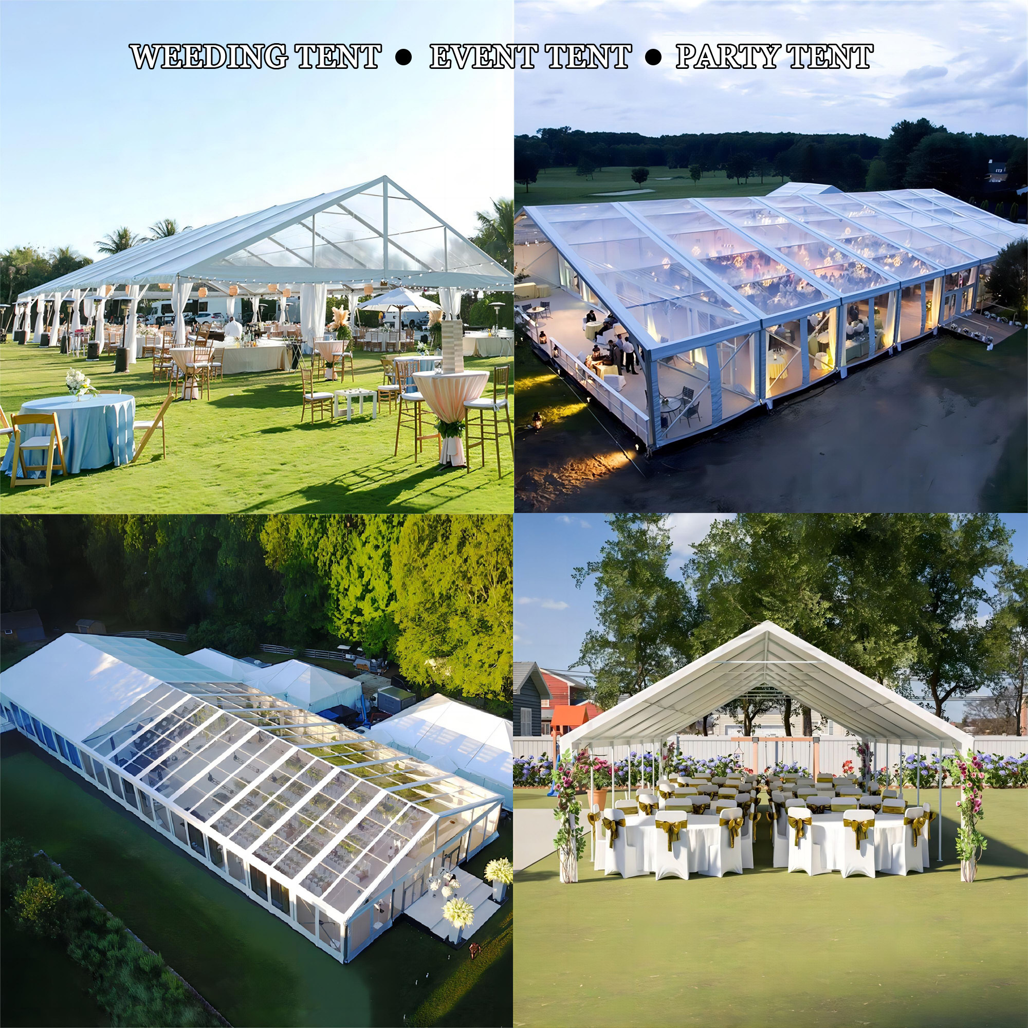 20x30 Outdoor Party Clear PVC Roof Large Wedding Tent For Sale For Overing 500 People