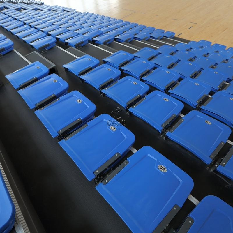 Factory Price Indoor stadium telescopic seat with non-armrest telescopic bleacher retractable gym bleachers