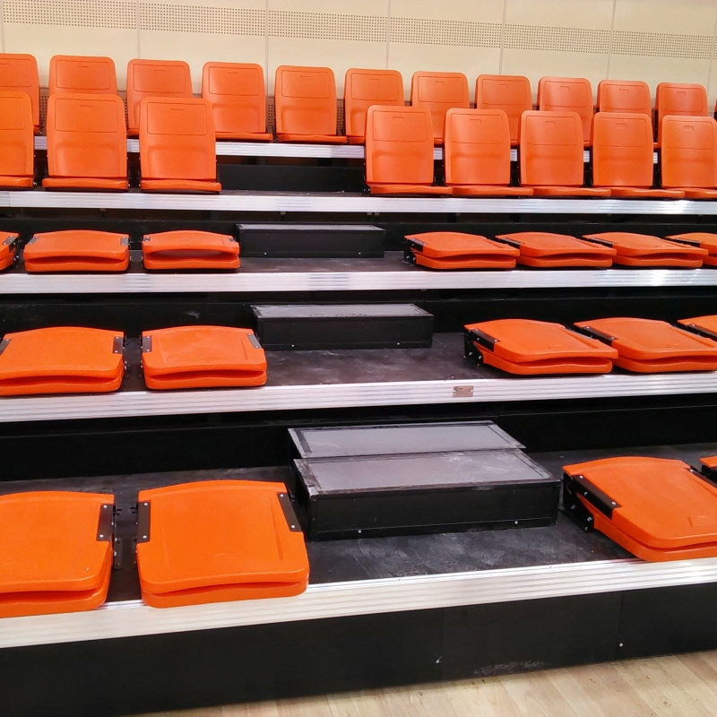 Factory Price Indoor stadium telescopic foldable seats with non-armrest telescopic bleacher retractable gym bleachers