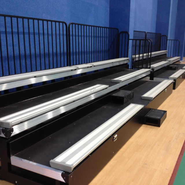 Indoor Gym Aluminum Long Bench Seat Stadium Seating Basketball court grandstand Telescopic Retractable Bleachers