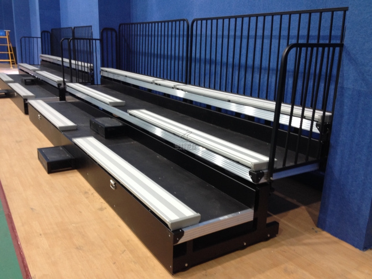 Indoor Gym Aluminum Long Bench Seat Stadium Seating Basketball court grandstand Telescopic Retractable Bleachers