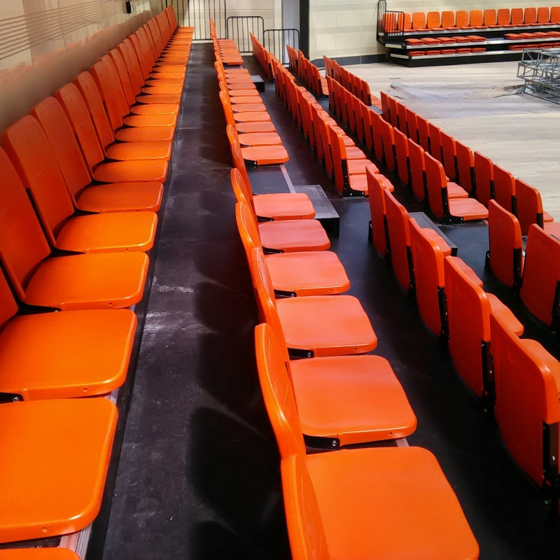 Factory Price Indoor stadium telescopic foldable seats with non-armrest telescopic bleacher retractable gym bleachers