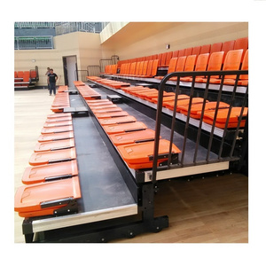 Factory Price Indoor stadium telescopic foldable seats with non-armrest telescopic bleacher retractable gym bleachers