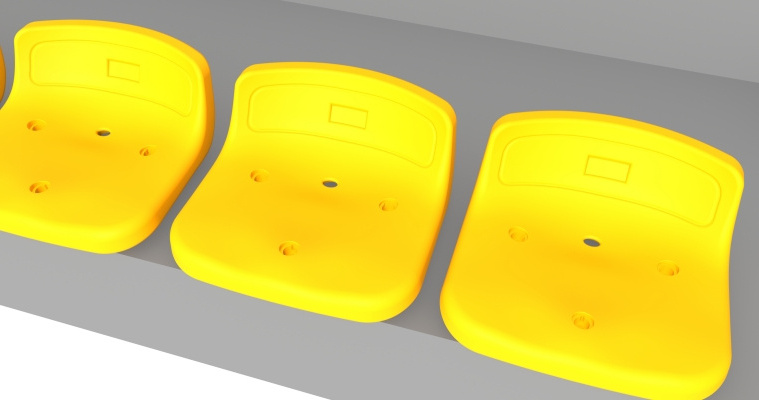 Popular Plastic Stadium Seats with Blow-molded Design and Low-backrest for Grandstand Bleachers and System Seating