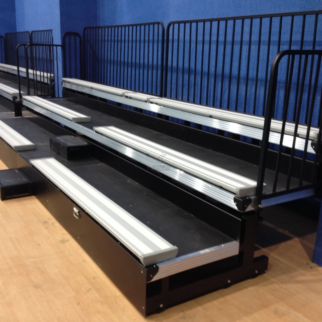 Indoor Gym Aluminum Long Bench Seat Stadium Seating Basketball court grandstand Telescopic Retractable Bleachers