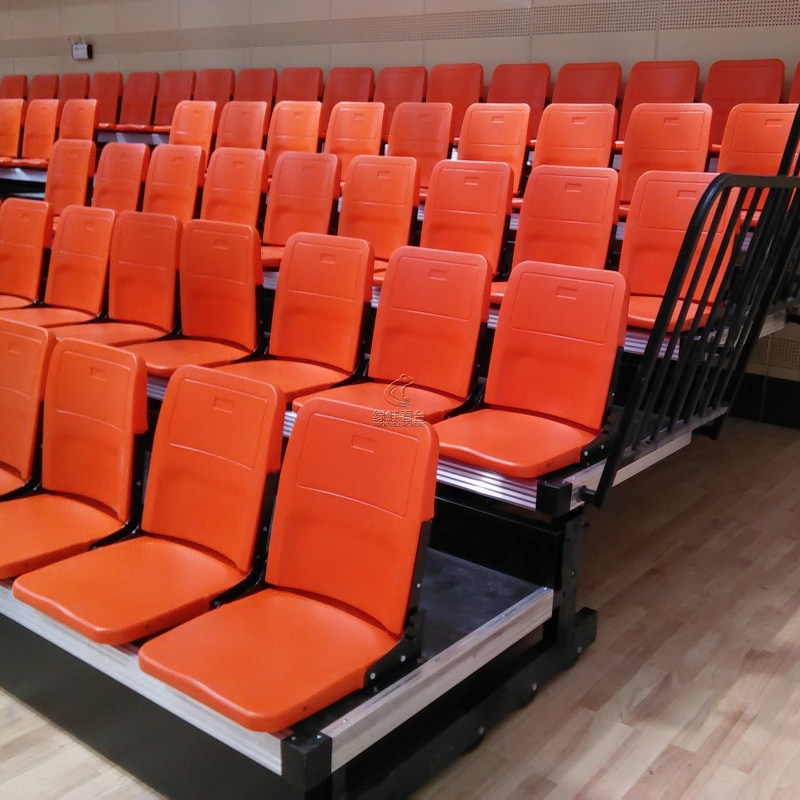 Factory Price Indoor stadium telescopic foldable seats with non-armrest telescopic bleacher retractable gym bleachers