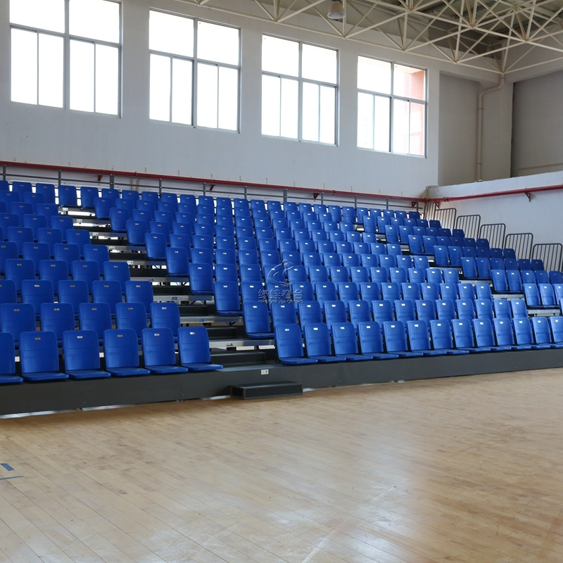 Factory Price Indoor stadium telescopic seat with non-armrest telescopic bleacher retractable gym bleachers