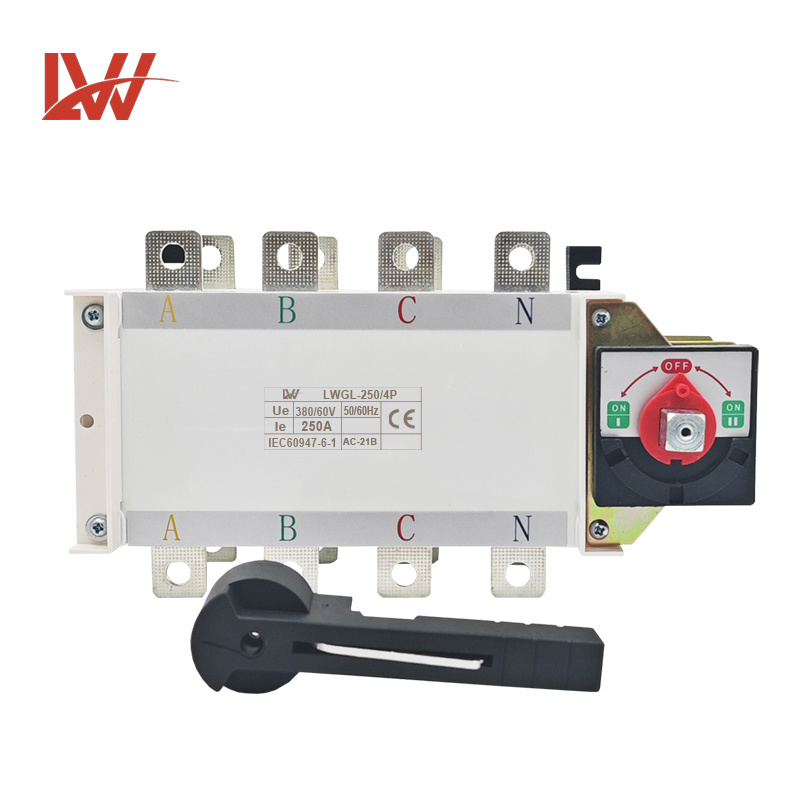 4P 250A Manual transfer switch Isolating switch for generator