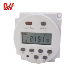 Weekly programmable timer, Din Rail and unlock instruction,  LCD display , AC type