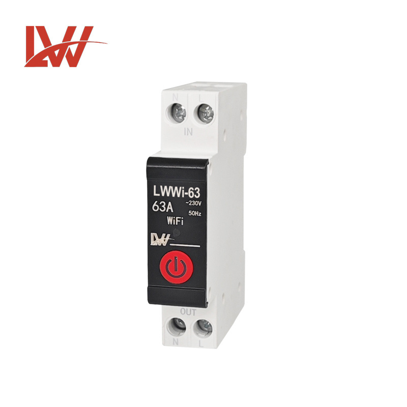 LWWI-63 Smart Switch WIFI Circuit Breaker 63A Over under voltage protection power metering wireless Remote Control Switch