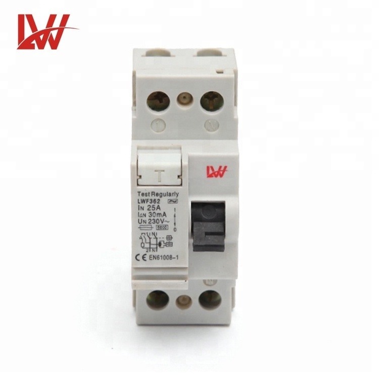 AC Type Electromagnetic 1P+N RCD ELCB RCCB Din Rail Circuit Breaker 25A 40A 63A with CE