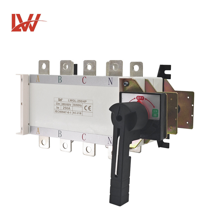 4P 250A Manual transfer switch Isolating switch for generator