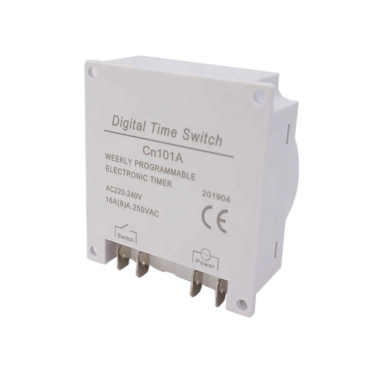 Weekly programmable timer, Din Rail and unlock instruction,  LCD display , AC type