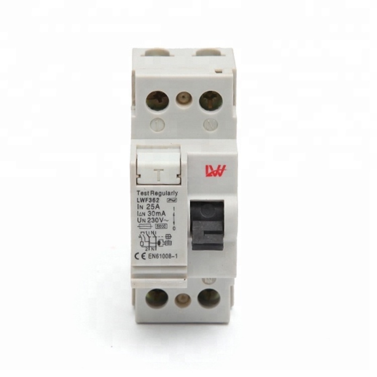 AC Type Electromagnetic 1P+N RCD ELCB RCCB Din Rail Circuit Breaker 25A 40A 63A with CE