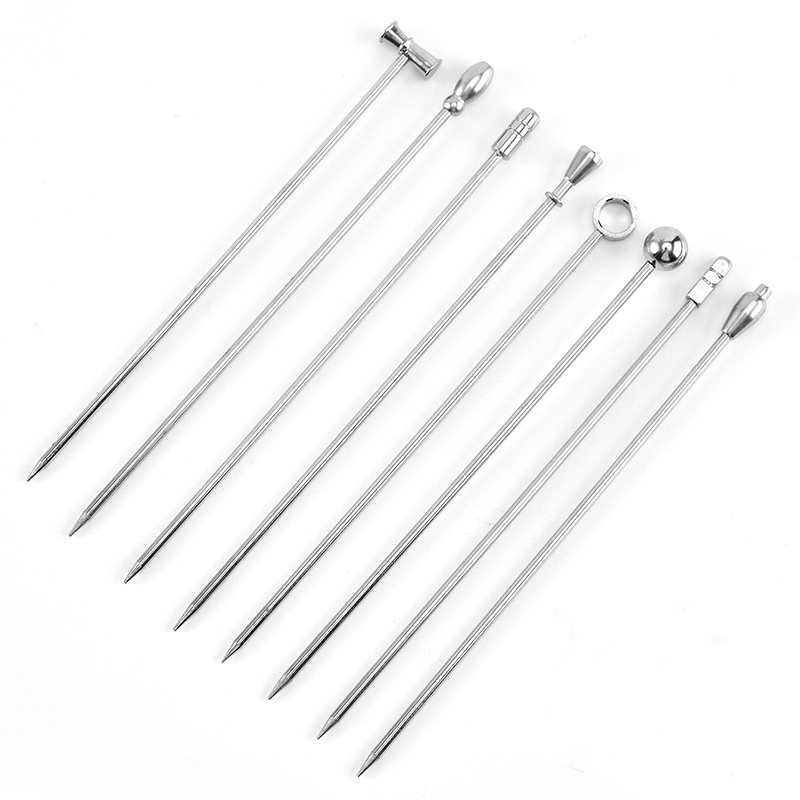 Wholesale Bar Tool Reusable Metal Cocktail Skewers Cocktail Picks Stick Stainless Steel Cocktail Picks Olive Martini Picks