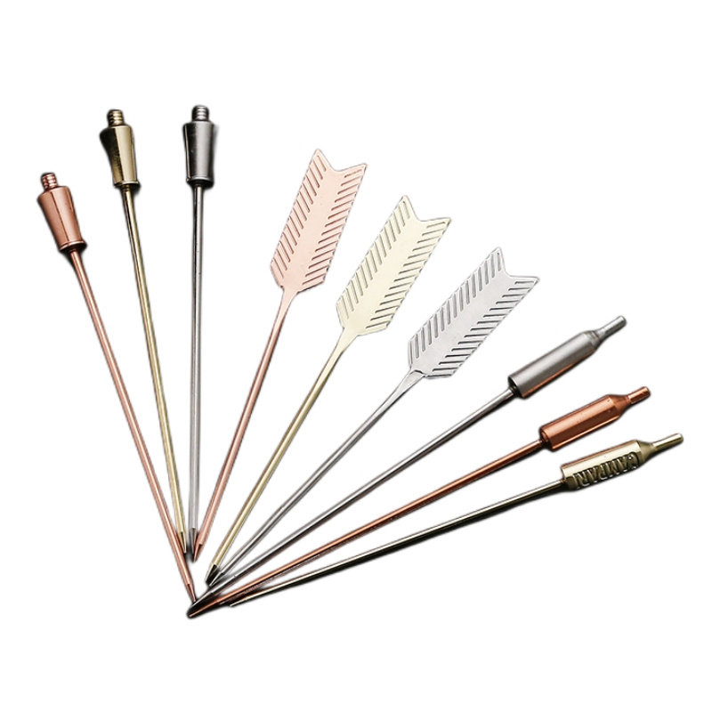 Wholesale Bar Tool Reusable Metal Cocktail Skewers Cocktail Picks Stick Stainless Steel Cocktail Picks Olive Martini Picks