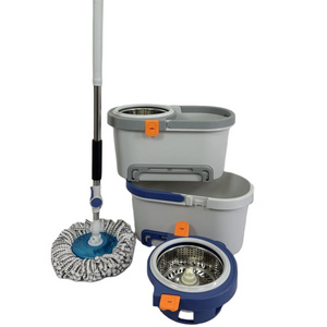 Wholesaler Spinning Mop Bucket System Height Adjustable Handle Easy Wring Microfiber Spinning Mop And Bucket for Floor Cleaning