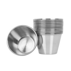 Wholesale 2.5 oz Stainless Steel Sauce Cups Round Individual Condiments Ramekins Commercial Grade Dipping Sauce Cups