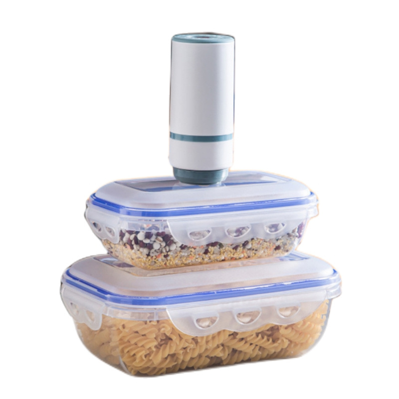 Reusable Leak Proof Lunch Bento Boxs Kitchen Refrigerator Plastic Vacuum Airtight Food Storage Containers With Lock Lid And Pump