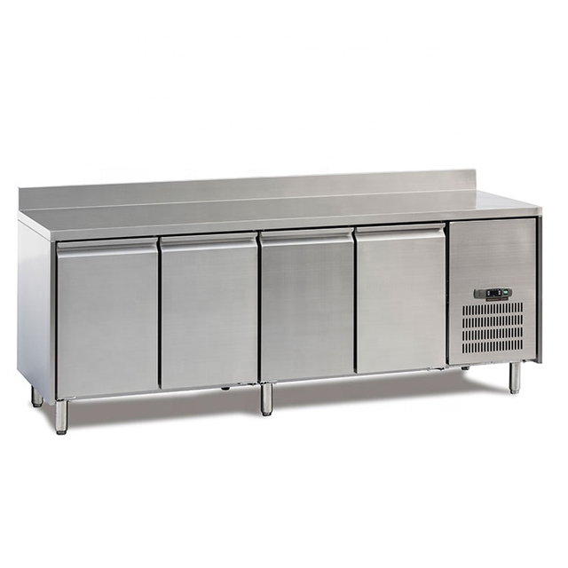 Sandwich Prep Table Under Counter Fridge Air Cooling Double Door Bar Counter Workbench Refrigerator