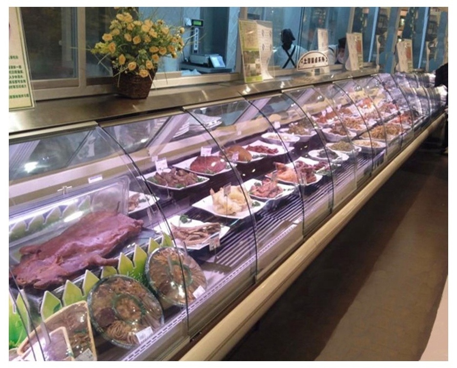 Green and health Commercial Stainless Steel Fish Display Refrigerator For Seafood Meat