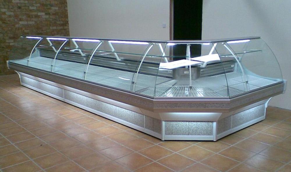 1400MM Conner Fish Counter/Meat Display Fridge for Supermarket