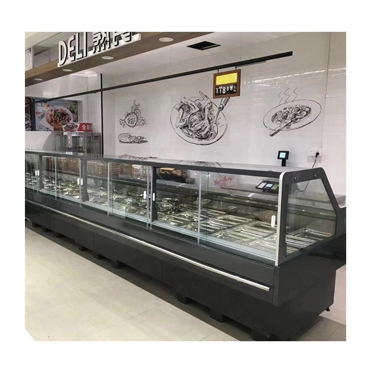 Green and health Commercial Stainless Steel Fish Display Refrigerator For Seafood Meat