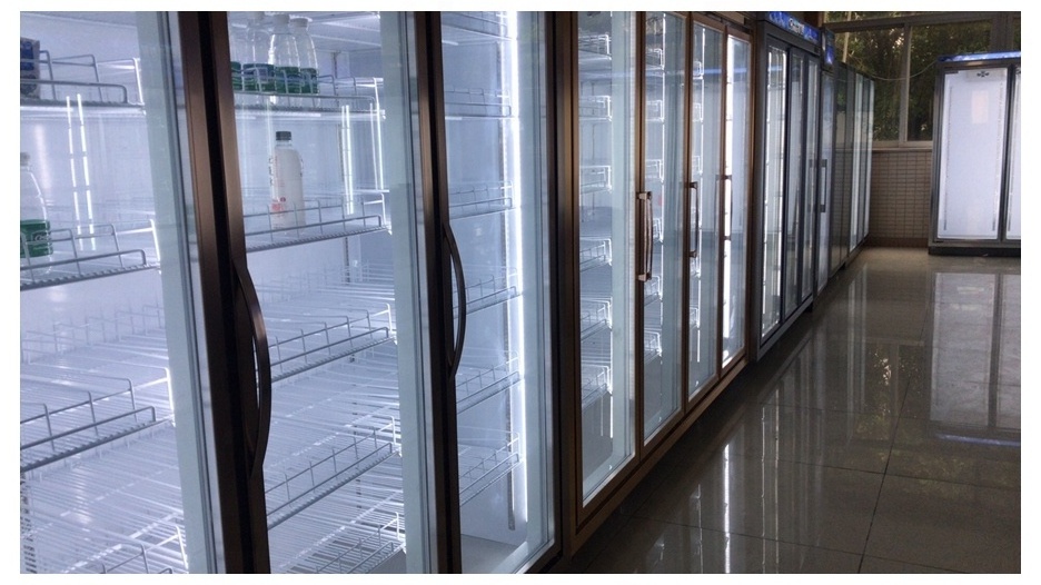 Four Sliding Glass Door Freezer/Refrigerator/Cooler/Fridge For Refrigerated Meat/Beef/Vegetables/Fruits