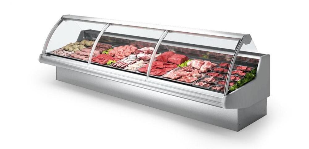 1400MM Conner Fish Counter/Meat Display Fridge for Supermarket