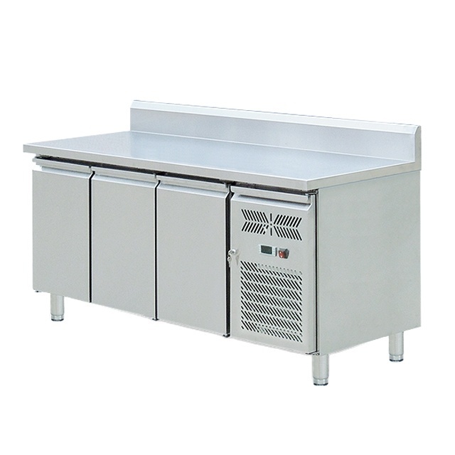 Sandwich Prep Table Under Counter Fridge Air Cooling Double Door Bar Counter Workbench Refrigerator