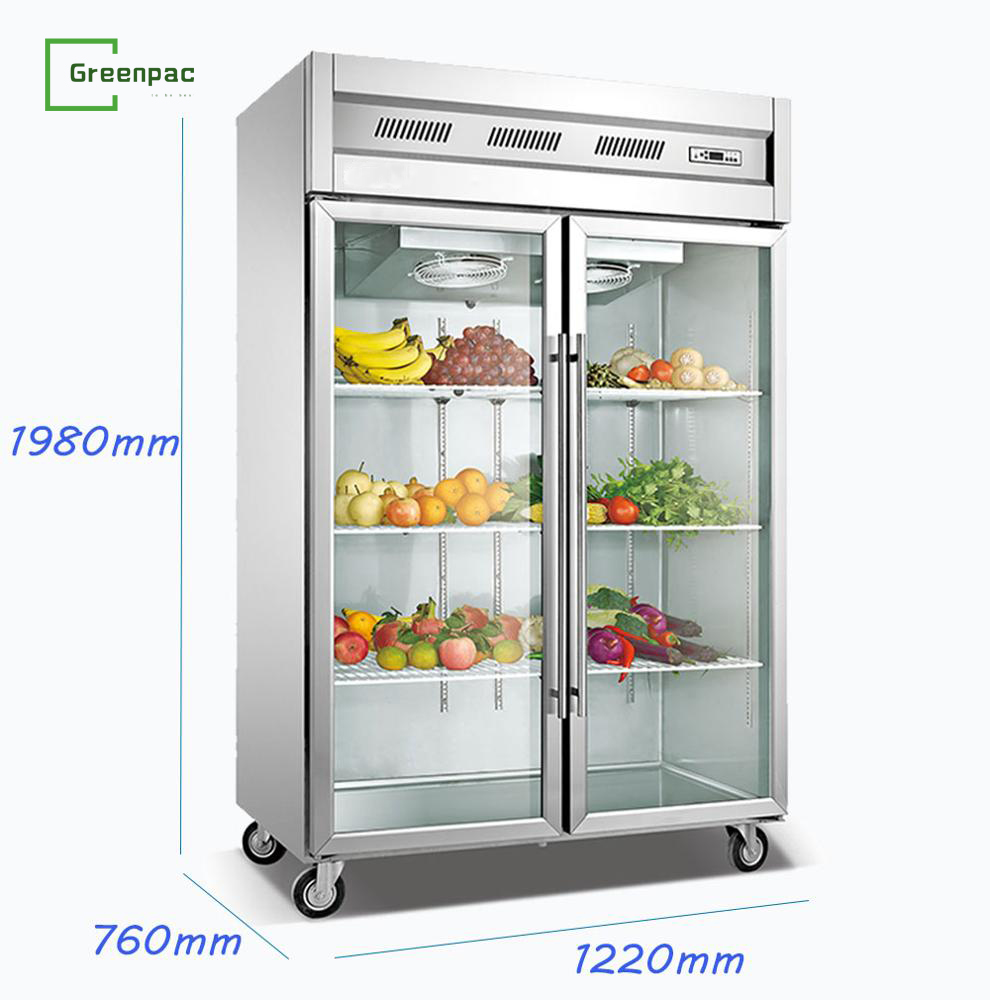 supermarket  glass door cooler and freezer showcase refrigerator display chiller for frozen food or drinks