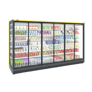 supermarket  glass door cooler and freezer showcase refrigerator display chiller for frozen food or drinks