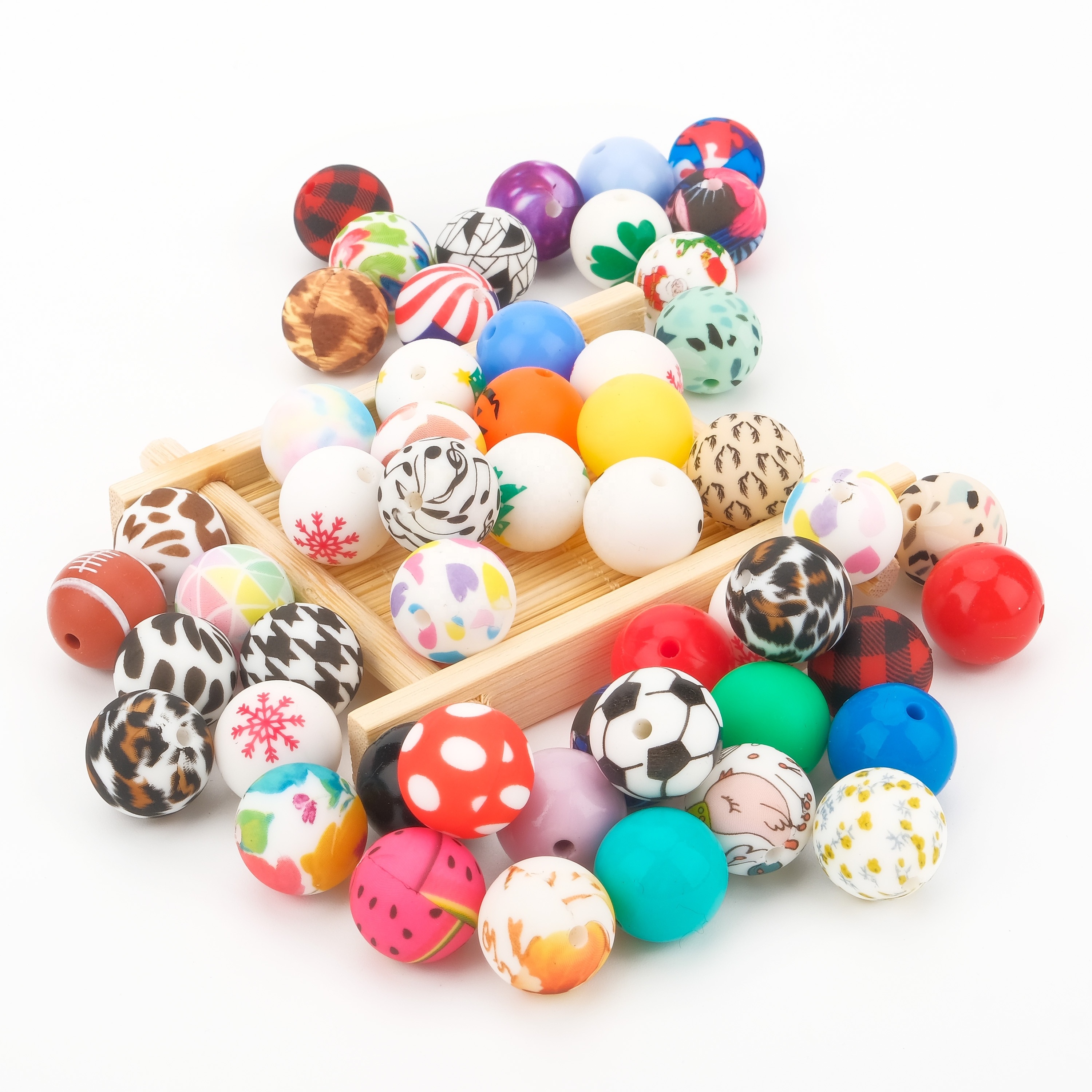 Wholesale Print 15mm Hot Sale Eco Friendly Soft Fox Shape Toy Making Baby Chew Other Loose Animal Silicone Focal Beads For Pens