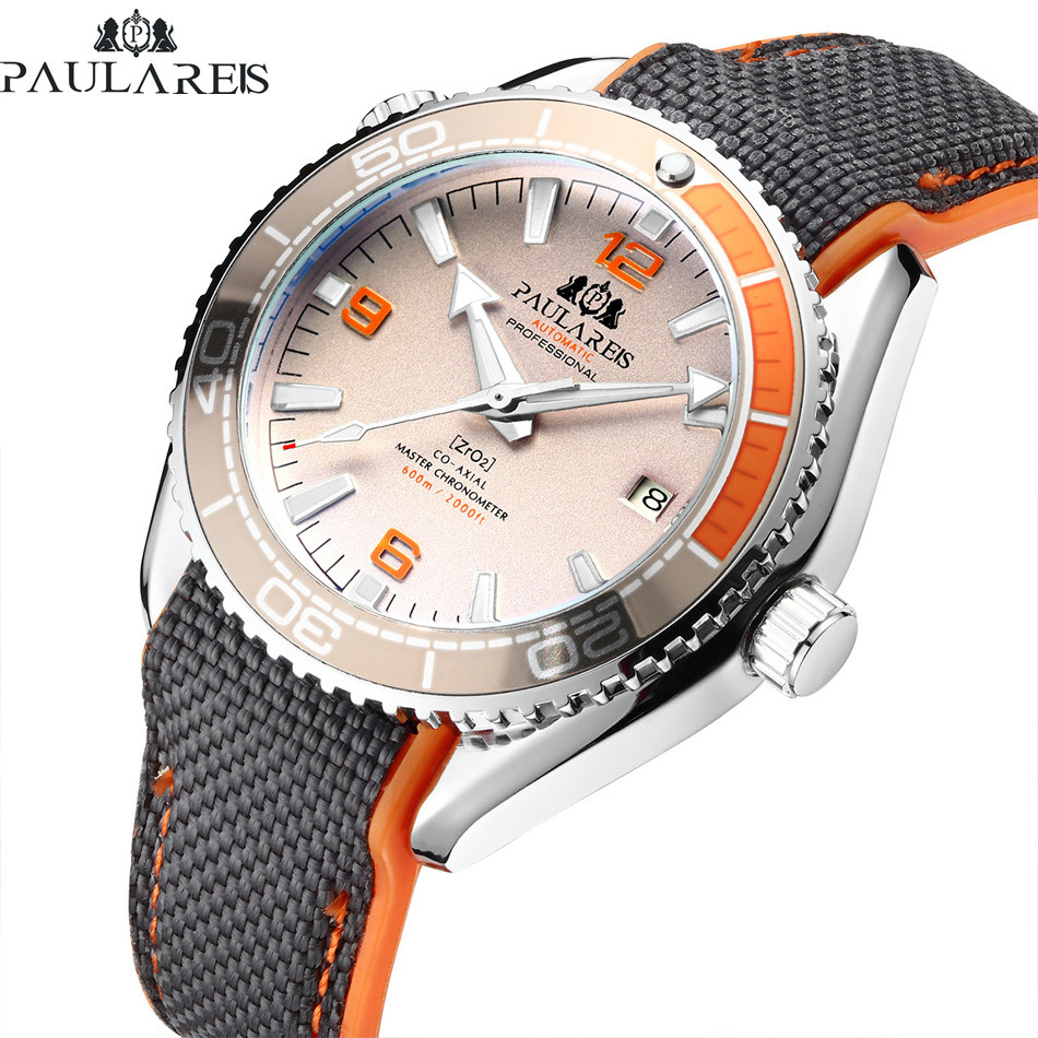 PAULAREIS automatic mechanical luminous canvas rubber strap men's watch AUTOMATIC WATCH