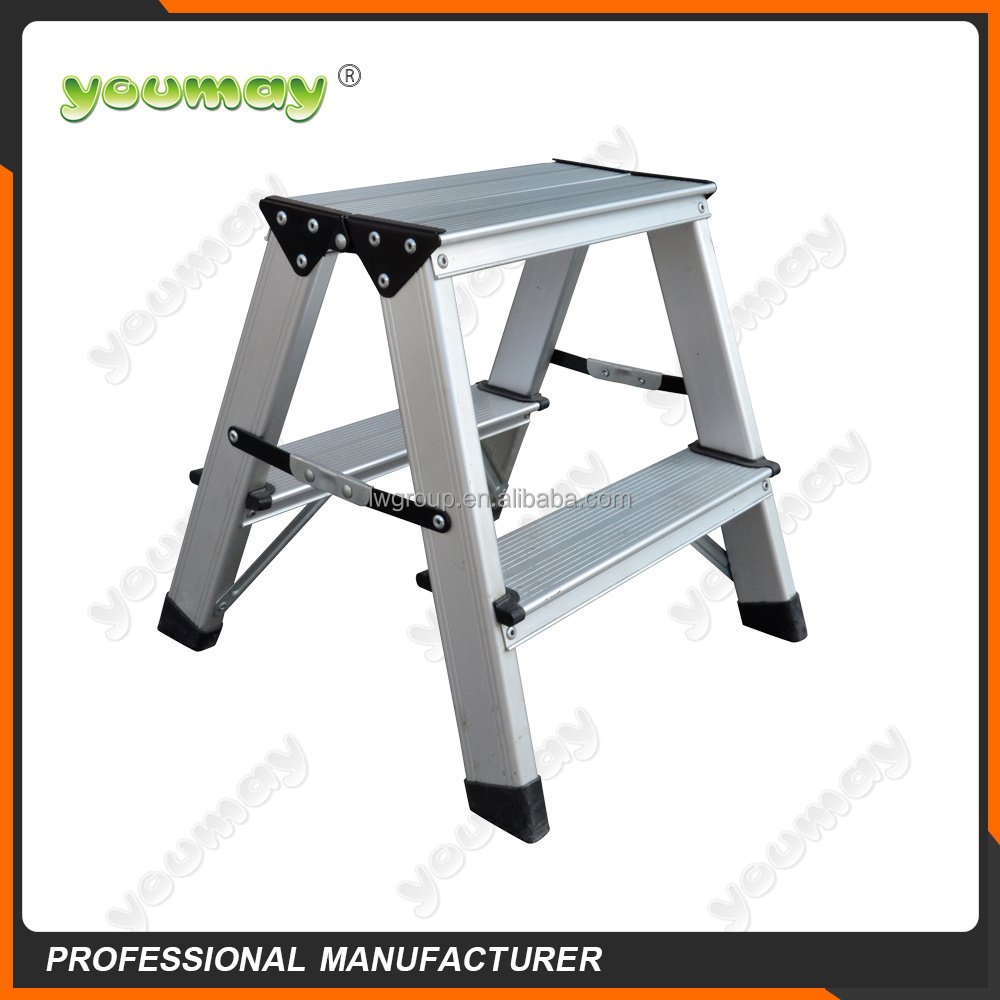 Quality Protection Aluminum Folding Ladder 1.2mm Thickness 3 Step A Shape Short Ladder