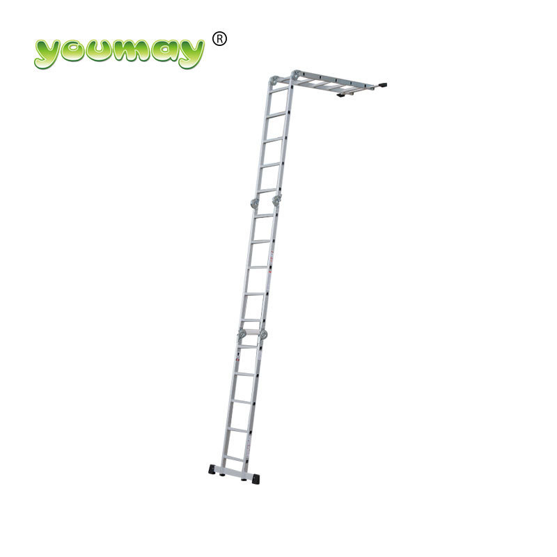 En 131 Multi Purpose Portable Aluminium Ladder Platform 4*5 Steps Compact Folding Ladder