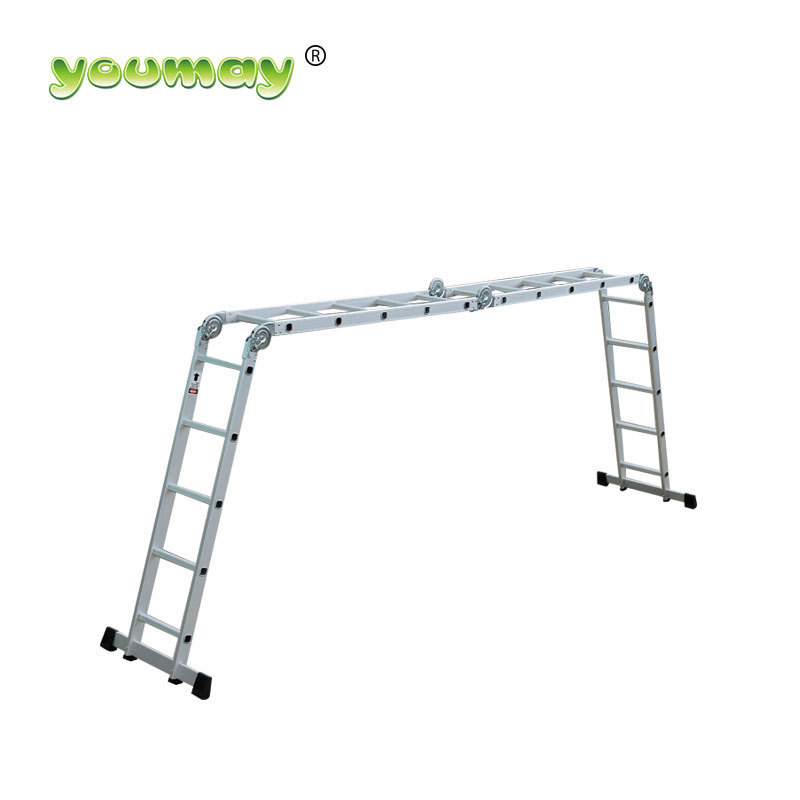 En 131 Multi Purpose Portable Aluminium Ladder Platform 4*5 Steps Compact Folding Ladder