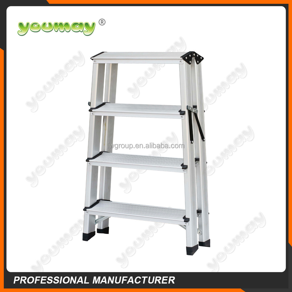 Quality Protection Aluminum Folding Ladder 1.2mm Thickness 3 Step A Shape Short Ladder