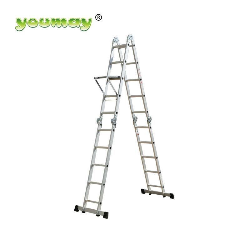 En 131 Multi Purpose Portable Aluminium Ladder Platform 4*5 Steps Compact Folding Ladder