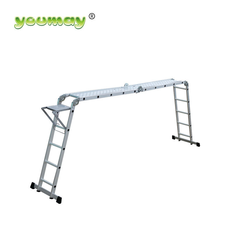 En 131 Multi Purpose Portable Aluminium Ladder Platform 4*5 Steps Compact Folding Ladder