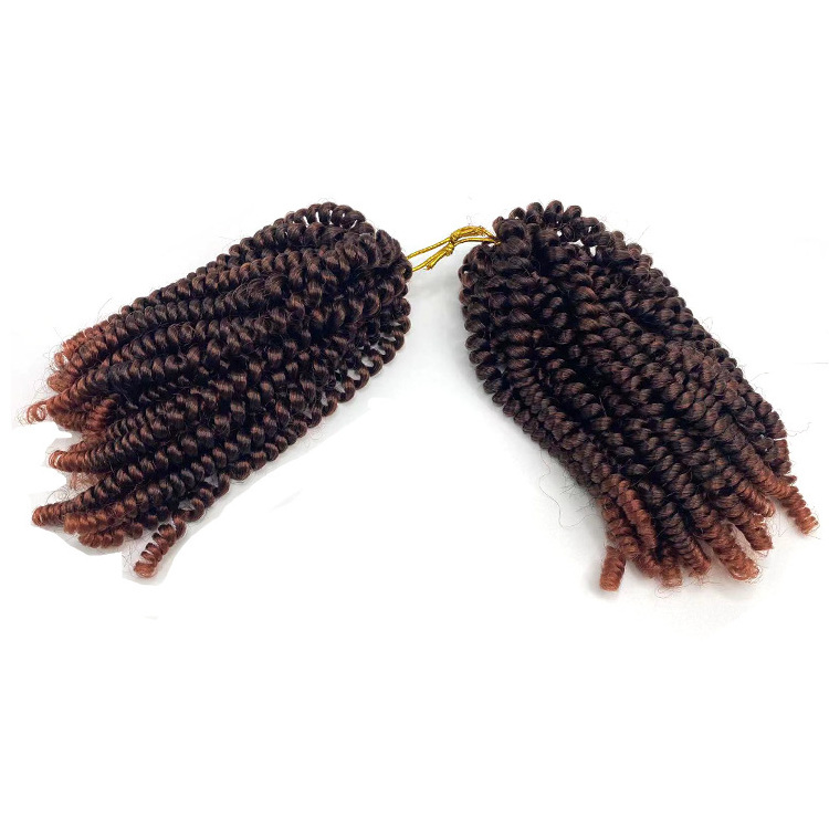 wholesale Kanekalon Spring Twist 8  Inches Spring Braids Ombre Curly Pre Twisted Colored Fluffed Spring Twist Hair