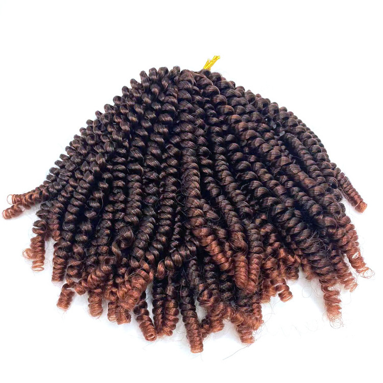 wholesale Kanekalon Spring Twist 8  Inches Spring Braids Ombre Curly Pre Twisted Colored Fluffed Spring Twist Hair