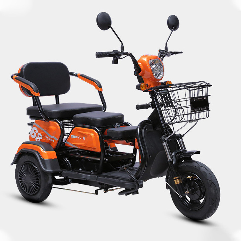 Electric Passenger Seat Scooter For With Adult Three Wheel Motorcycle Cargo Closed Cabin Food Cart Two Tuk Delivery 2 Tricycle