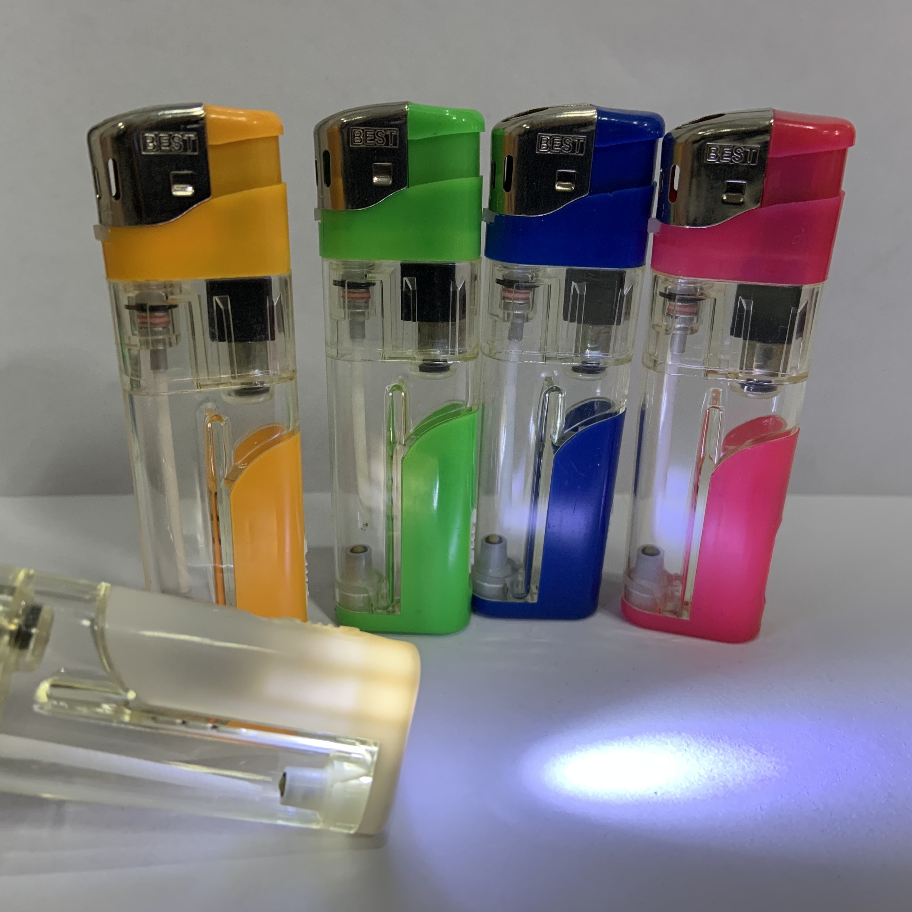 LED flame  smoking lighter electric cheap cigarette gas case with lighter